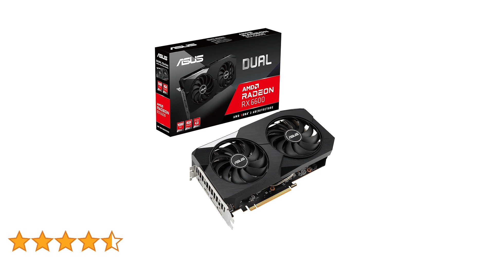 グラフィックボード・グラボ・ビデオカード ASUS DUAL AMD RADEON RX6600 RX6600-8G ASUS Dual Radeon™ RX 6600 V3 8GB GDDR6